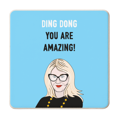 Ding Dong You Are Amazing! - personalised beer coaster by Adam Regester
