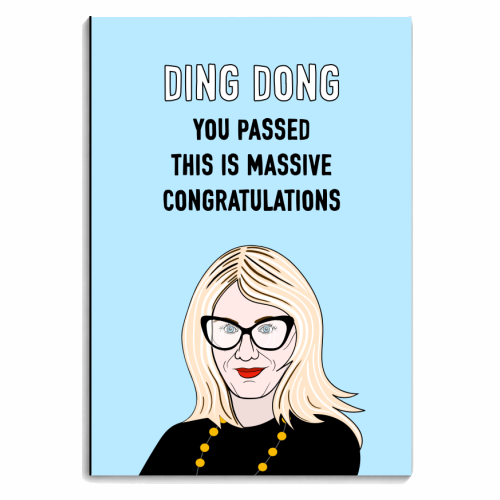 Ding Dong You Passed - personalised A4, A5, A6 notebook by Adam Regester