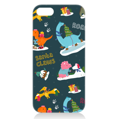 Dinosaur Christmas Pattern - unique phone case by Loren Grosvenor