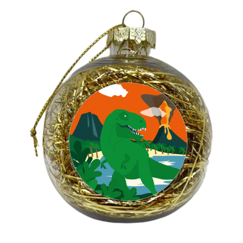 Dinosaur - xmas bauble by Sally Cox