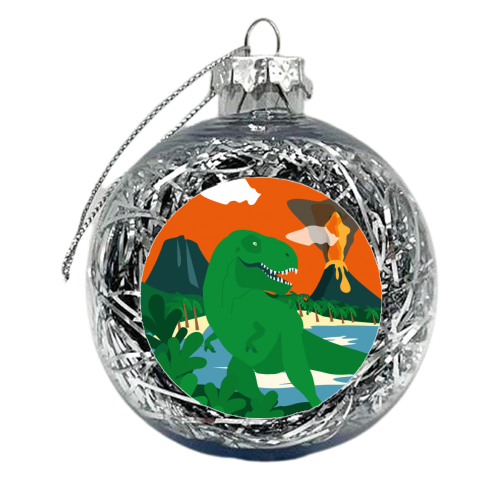 Dinosaur - xmas bauble by Sally Cox
