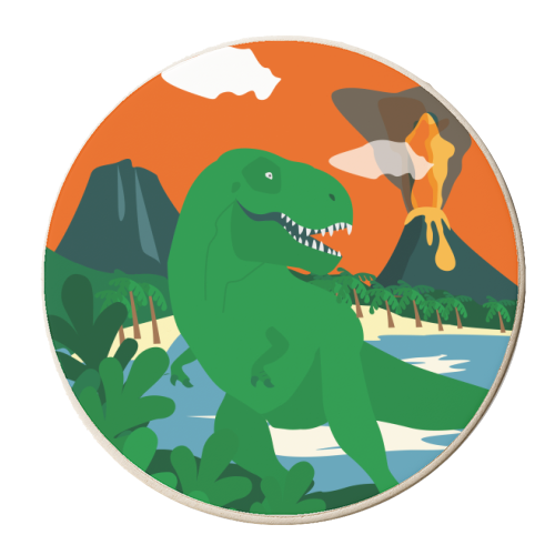 Dinosaur - personalised beer coaster by Sally Cox