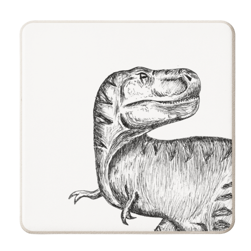Dinosaur T-Rex Illustration - personalised beer coaster by Catherine Bamber