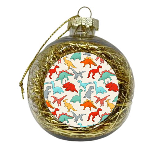 Dinosaurs pattern - xmas bauble by Ania Wieclaw