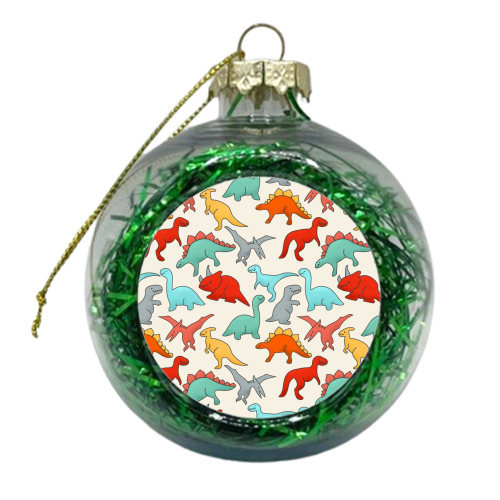 Dinosaurs pattern - xmas bauble by Ania Wieclaw