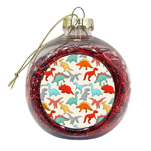 Dinosaurs pattern - xmas bauble by Ania Wieclaw