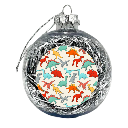 Dinosaurs pattern - xmas bauble by Ania Wieclaw