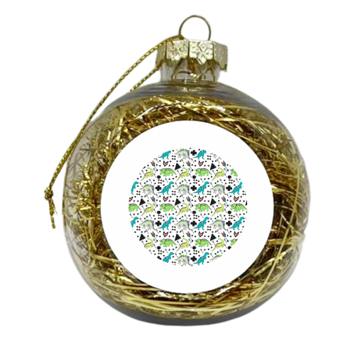 Dinosaurs Rock - xmas bauble by Cassie Swindlehurst
