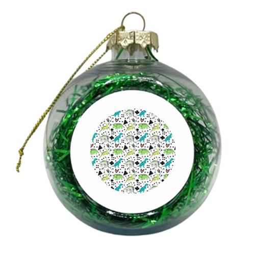 Dinosaurs Rock - xmas bauble by Cassie Swindlehurst