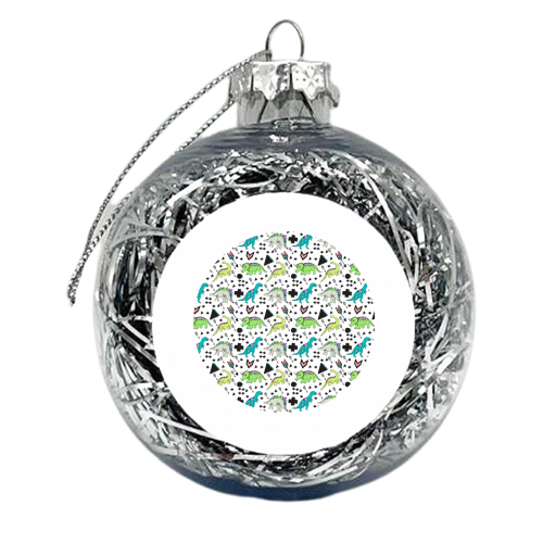 Dinosaurs Rock - xmas bauble by Cassie Swindlehurst