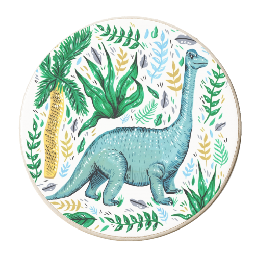 Diplodocus - personalised beer coaster by Amy Harwood