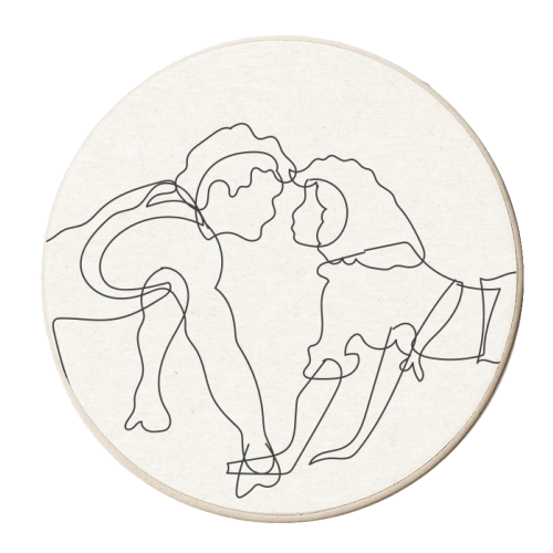 Dirty Dancing Line Art Landscape - personalised beer coaster by Move Studio