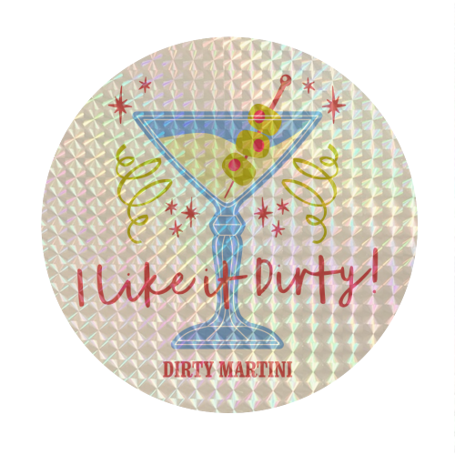 Dirty Martini - Circle Sticker by Claire Atwood