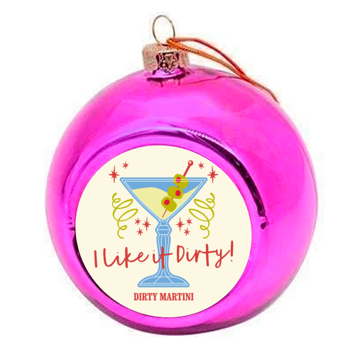 Dirty Martini - colourful christmas bauble by Claire Atwood