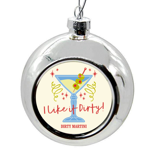 Dirty Martini - colourful christmas bauble by Claire Atwood