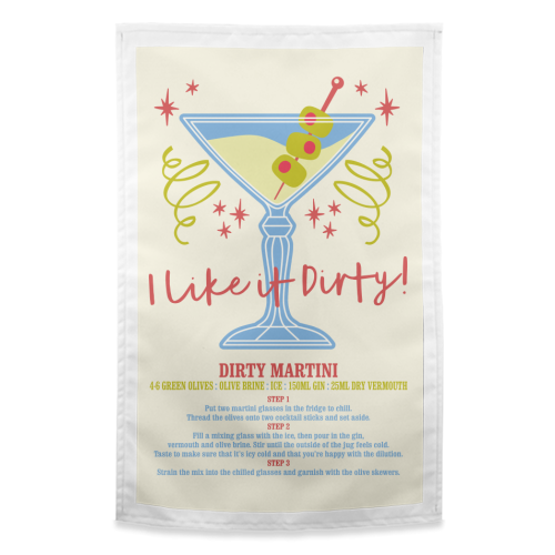 Dirty Martini - funny tea towel by Claire Atwood