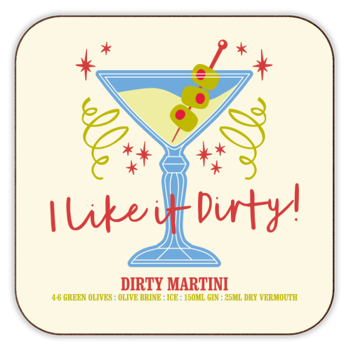Dirty Martini - personalised beer coaster by Claire Atwood