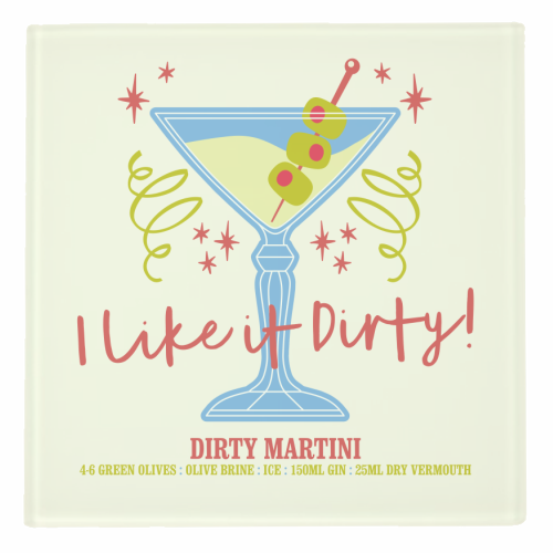 Dirty Martini - personalised beer coaster by Claire Atwood
