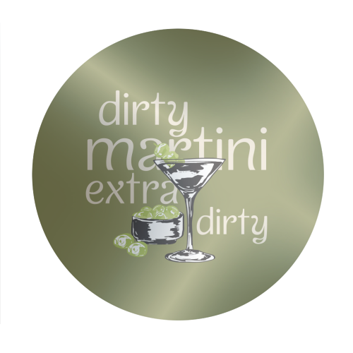 Dirty Martini Vintage - Circle Sticker by EZbie