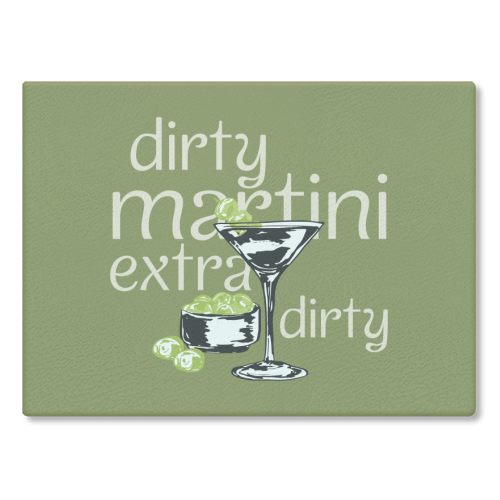 Dirty Martini Vintage - glass chopping board by EZbie