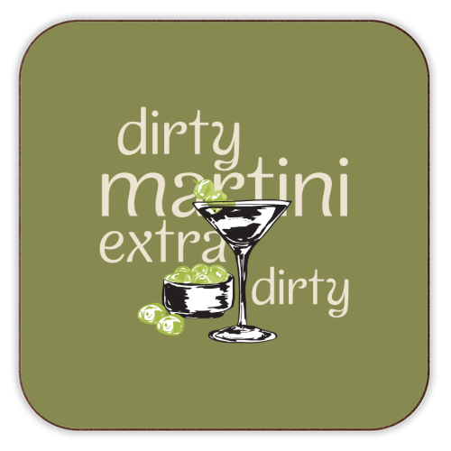 Dirty Martini Vintage - personalised beer coaster by EZbie