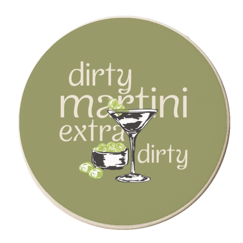 Dirty Martini Vintage - personalised beer coaster by EZbie
