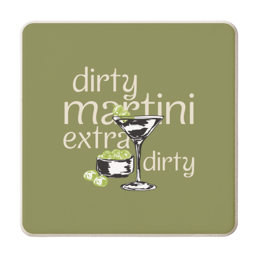 Dirty Martini Vintage - personalised beer coaster by EZbie