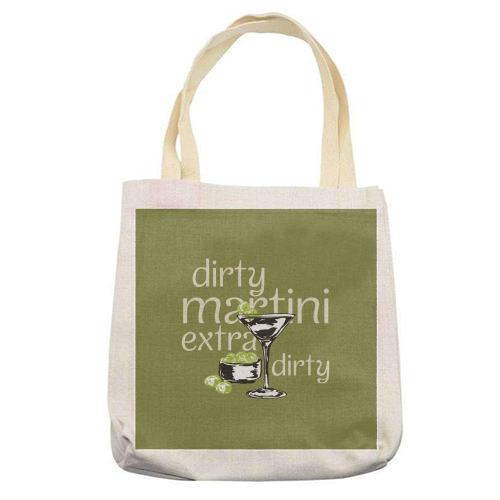 Dirty Martini Vintage - printed canvas tote bag by EZbie