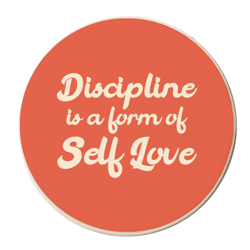 Discipline is a form of Self Love - personalised beer coaster by EZbie