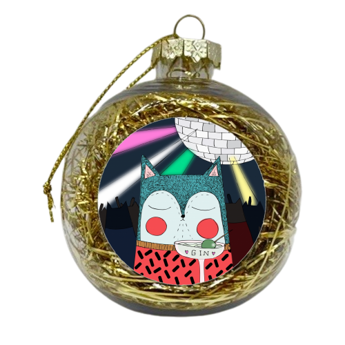 DISCO CAT - xmas bauble by Nichola Cowdery