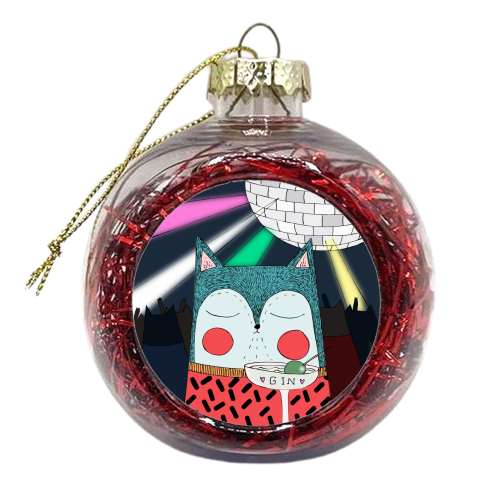 DISCO CAT - xmas bauble by Nichola Cowdery