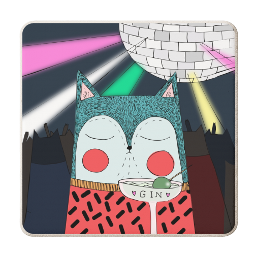 DISCO CAT - personalised beer coaster by Nichola Cowdery