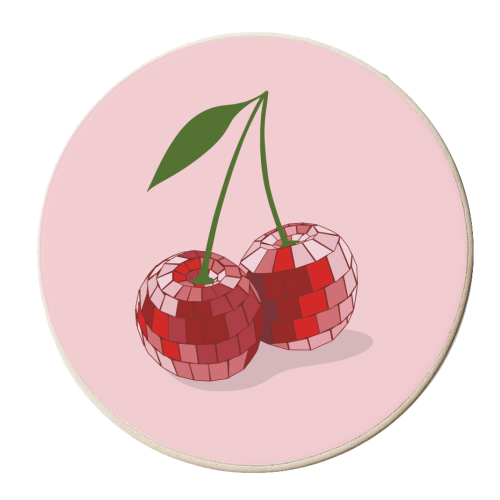 Disco Cherries - personalised beer coaster by The Girl Next Draw