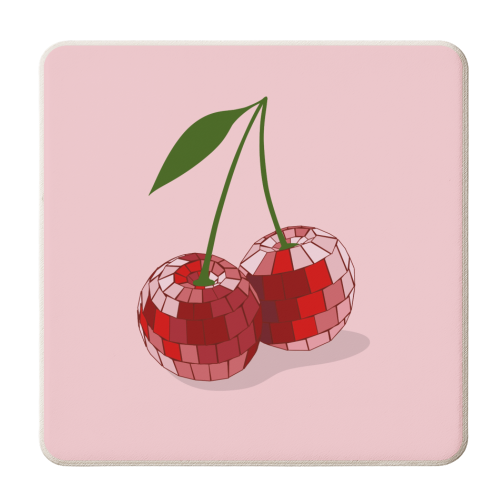 Disco Cherries - personalised beer coaster by The Girl Next Draw