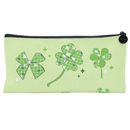 Disco Clover Magic - flat pencil case by EZbie