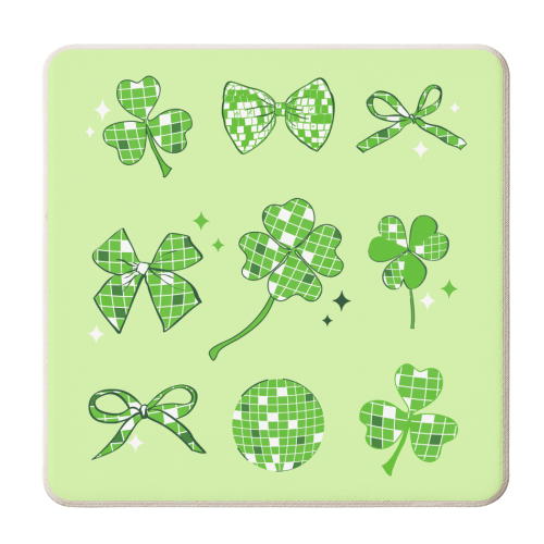 Disco Clover Magic - personalised beer coaster by EZbie