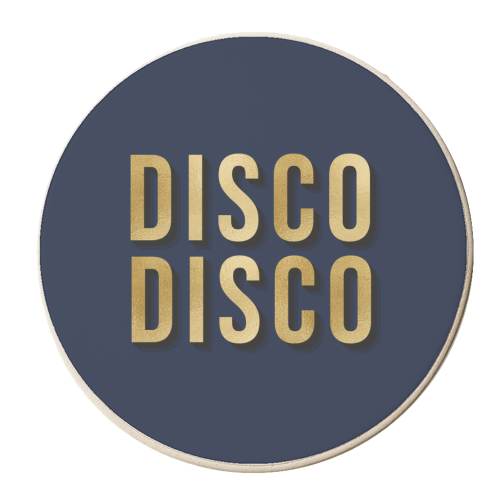 Disco Disco Typography Print - personalised beer coaster by Kind of Simple Designs