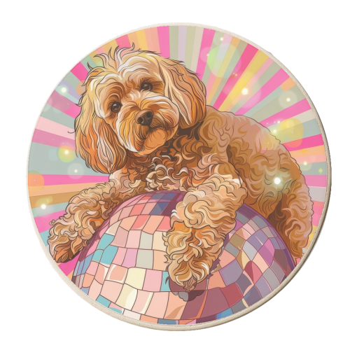 Disco Dog - personalised beer coaster by DejaReve
