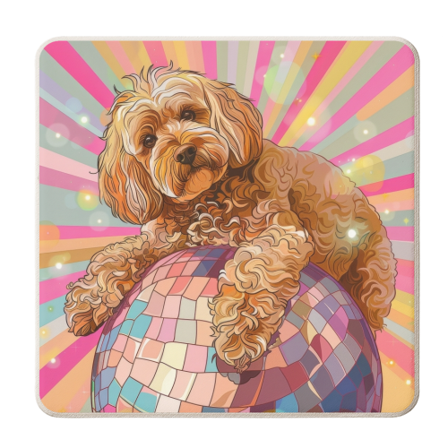 Disco Dog - personalised beer coaster by DejaReve