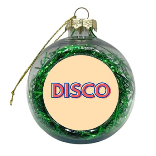 Disco typography - xmas bauble by Proper Job Studio