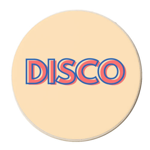 Disco typography - personalised beer coaster by Proper Job Studio