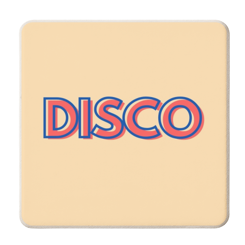 Disco typography - personalised beer coaster by Proper Job Studio