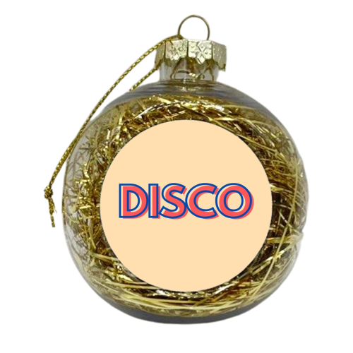 Disco typography - xmas bauble by Proper Job Studio