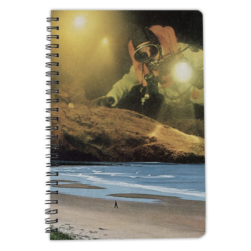 Diver at the beach - personalised A4, A5, A6 notebook by Maya Land