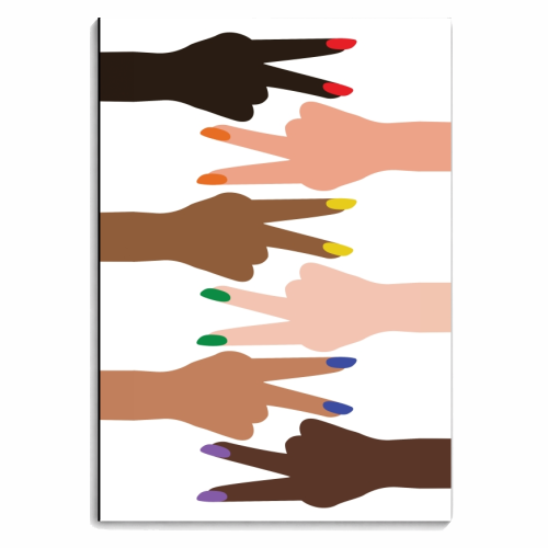 Diversity Sideways Peace Signs - personalised A4, A5, A6 notebook by Toni Scott