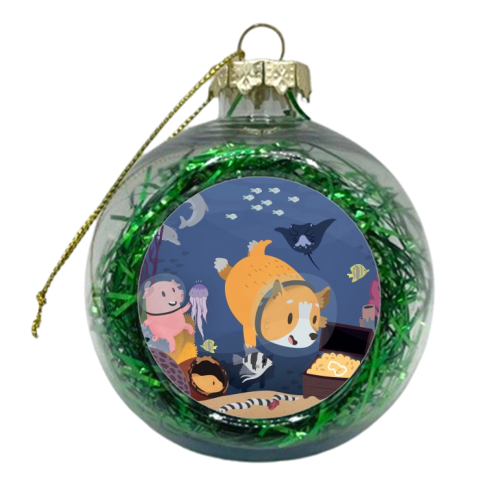 Diving For Treasure - xmas bauble by Claire Stamper