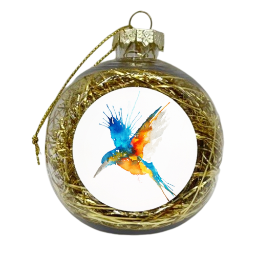 Diving Kingfisher - xmas bauble by RainbirdRoots