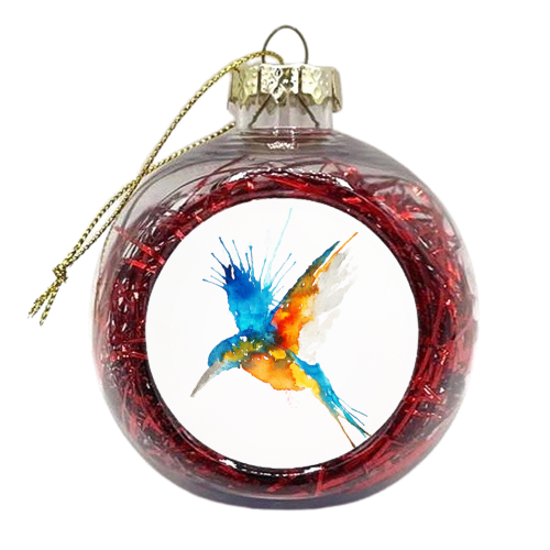 Diving Kingfisher - xmas bauble by RainbirdRoots