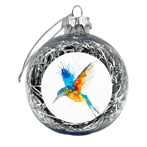 Diving Kingfisher - xmas bauble by RainbirdRoots