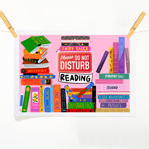Do Not Disturb - Reading - A1 - A4 art print by Lilly Rose